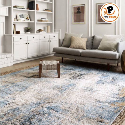 Loloi II Alfombra Abstracta de Mezclilla/marfil Alquimia