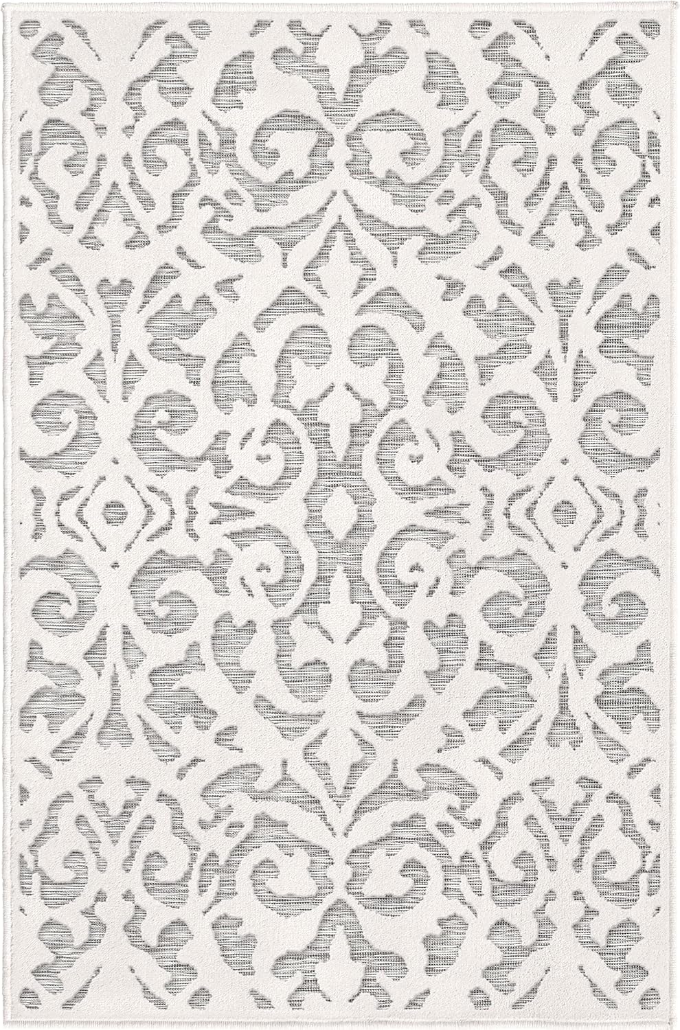 Orian Rugs My Texas House Lady Bird - Alfombra de área para interiores y exteriores, gris natural, 2 pies 11 pulgadas x 4 pies 5 pulgadas medidas 160 x 230 cm