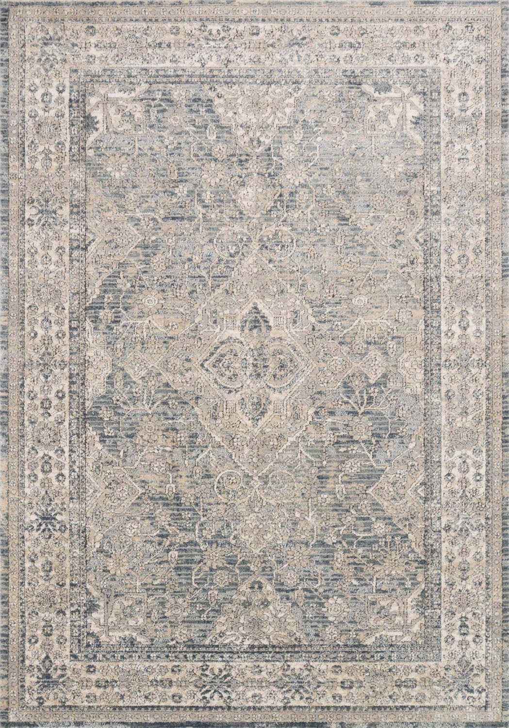 Loloi II Teagan - Tapete de área, 41.72 x 41.72 cm (1 pies - 6 pulgadas x 1 pies - 6 pulgadas) muestra Swatch, Denim/Mist.