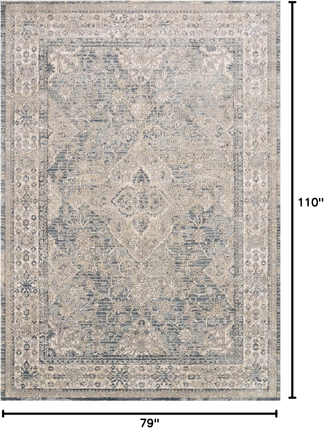 Loloi II Teagan - Tapete de área, 41.72 x 41.72 cm (1 pies - 6 pulgadas x 1 pies - 6 pulgadas) muestra Swatch, Denim/Mist.