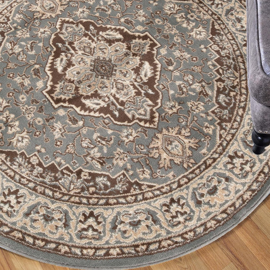 Superior Alfombra de interior, respaldo de yute, alfombras para comedor, cocina, suelos de dormitorio, decoración tradicional del suelo, alfombra de interior de medallón oriental, colección Glendale