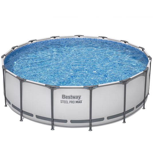 Juego de Piscina Elevada Steel Pro MAX de 15' X 48" - 4231 Galones, Piscina Familiar Al Aire Libre, Resistente a la Corrosión y a Perforaciones, Incluye Filtro, Bomba, Escalera y Cubierta