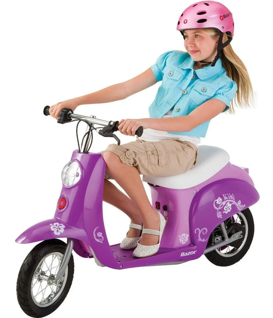 Motocicleta Eléctrica Razor Pocket Mod (24V) - Vintage Morada - Max 24 km/h
