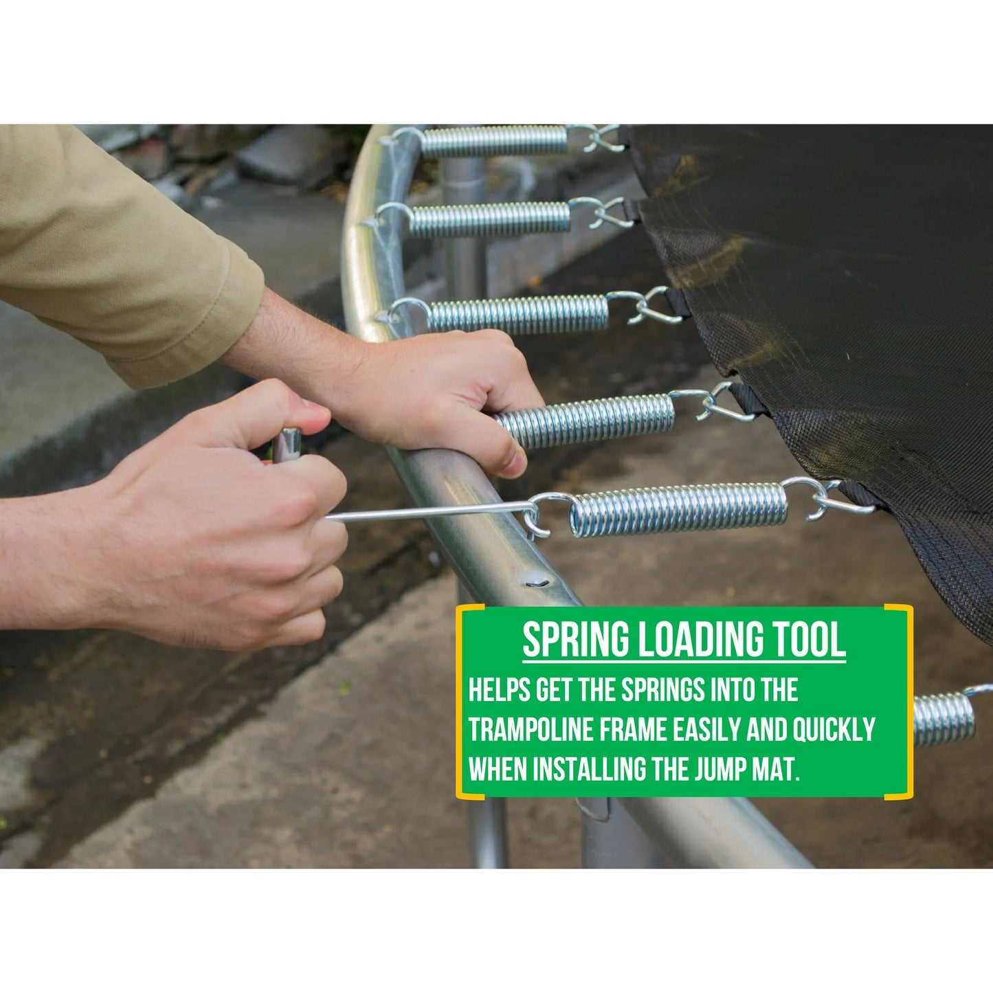 Trampolín, Zona con Luz Flash, Recinto de Seguridad Clásico, Verde/negro