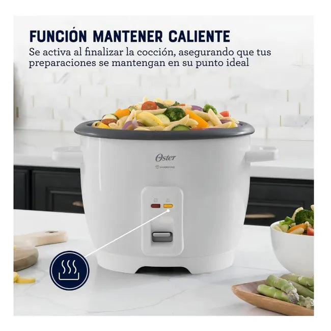 Arrocera Eléctrica Oster® de 7 Tazas: Cocción Perfecta y Capacidad Familiar (Blanca CKSTRCB7DFWHT)