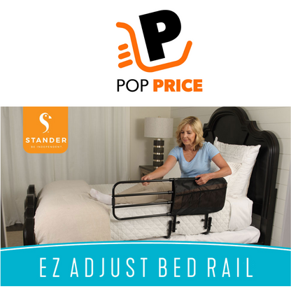 Riel de cama ajustable para personas mayores y barra de apoyo para cama para adultos mayores con bolsa organizadora