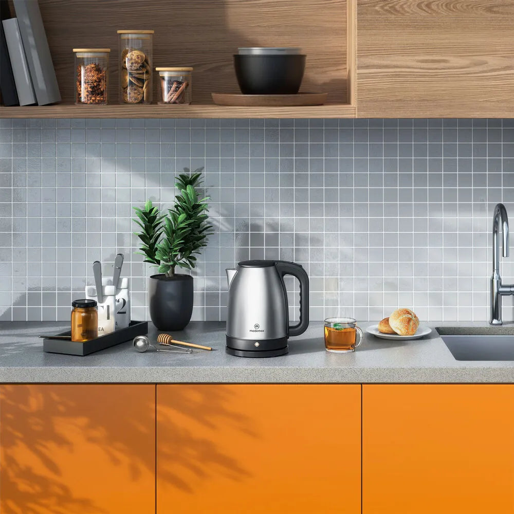 Hervidor Eléctrico Mademsa 1,8L MEK10: Acero Inoxidable y Apagado Automático