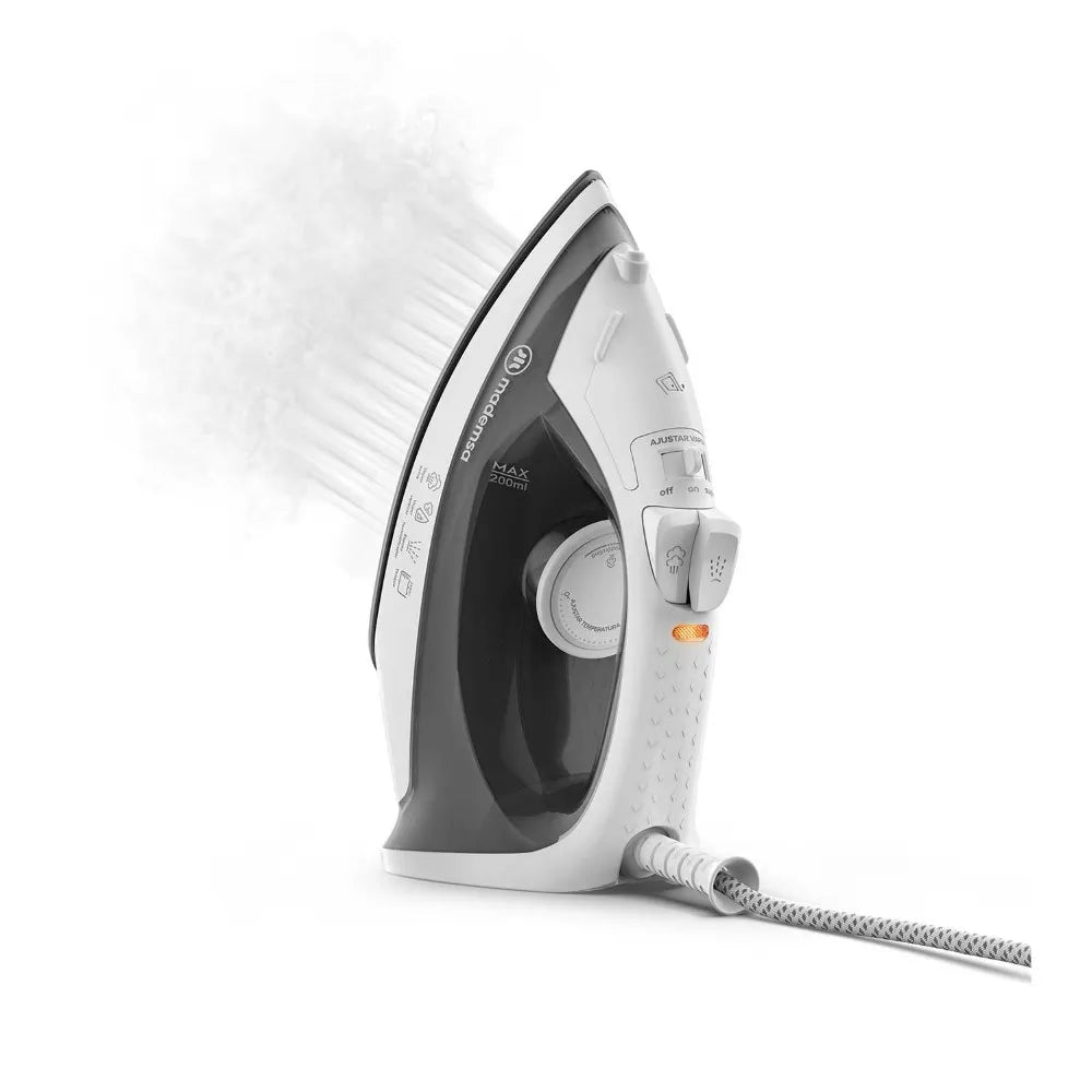 Plancha a Vapor Mademsa MIR10: Base Antiadherente y Golpe de Vapor Vertical