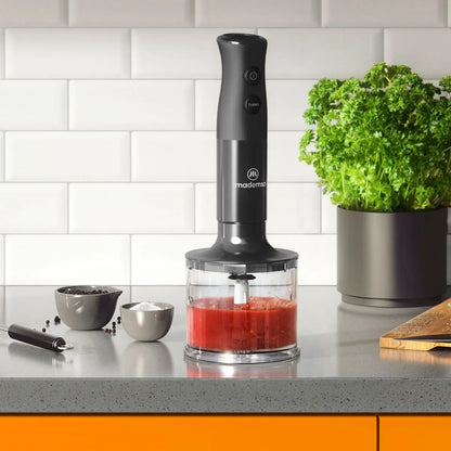 Minipimer 3 en 1 Mademsa con 2 velocidades y Tecnología Súper Textura MIB20 Negro