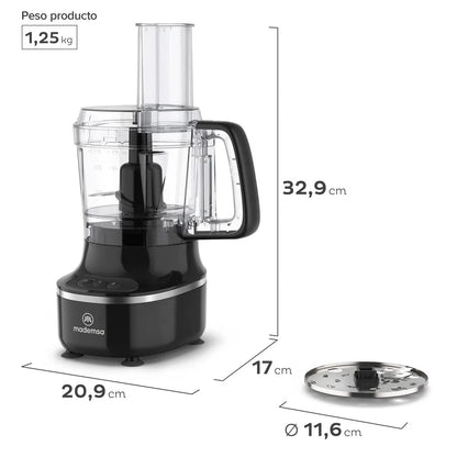 Procesador de Alimentos Mademsa Multifuncional 3 en 1 MFP500 Negro