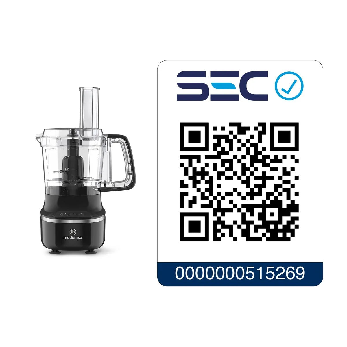 Procesador de Alimentos Mademsa Multifuncional 3 en 1 MFP500 Negro