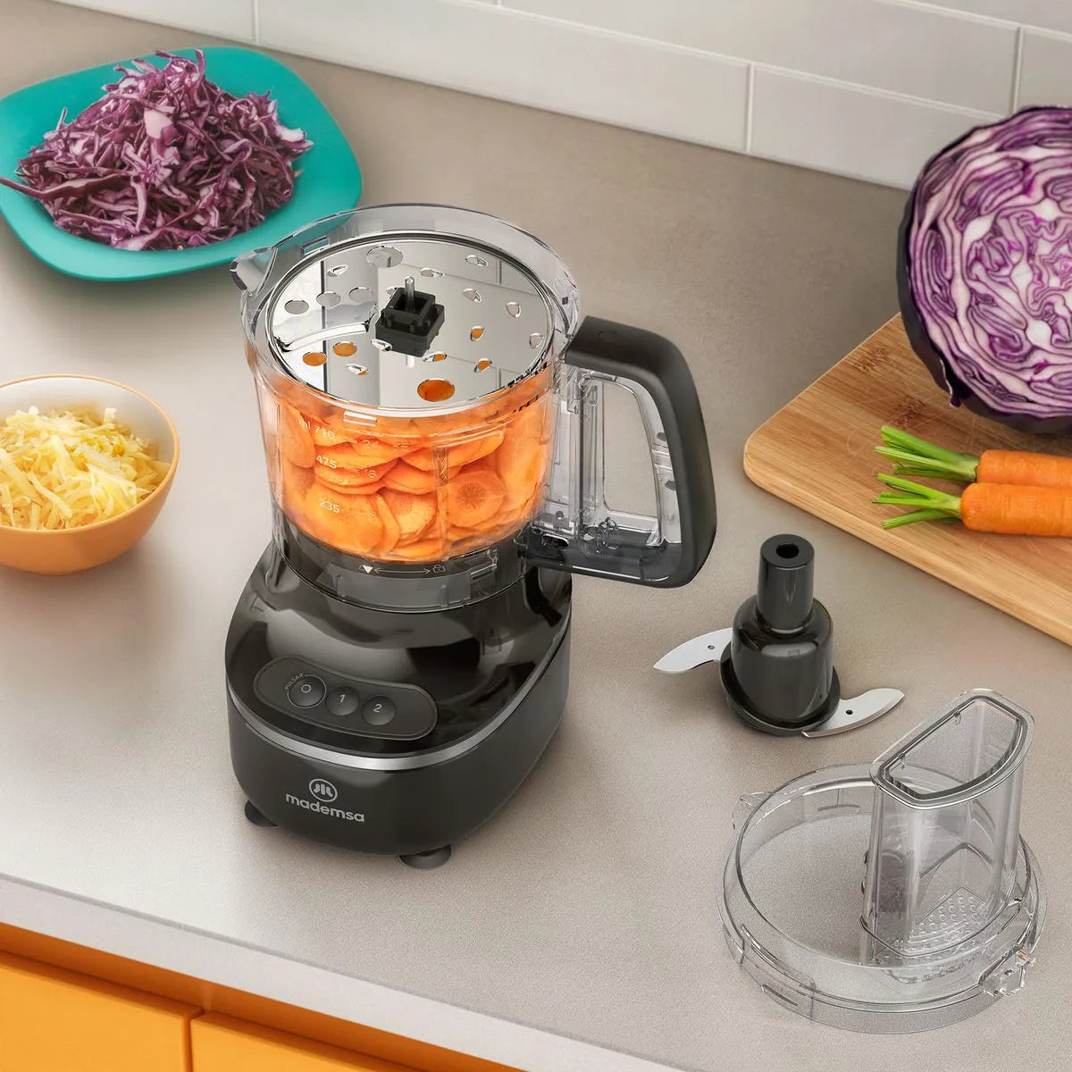 Procesador de Alimentos Mademsa Multifuncional 3 en 1 MFP500 Negro