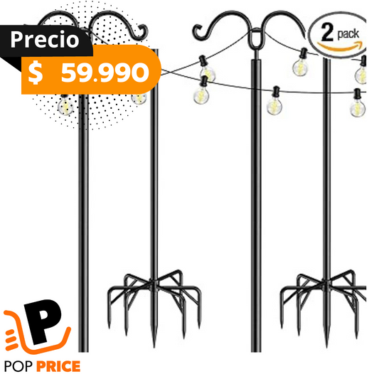 Paquete de 2 postes de luz para exteriores.
