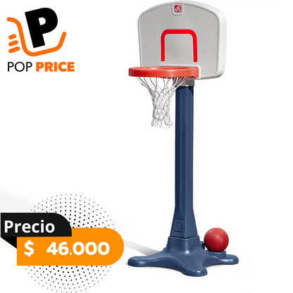 Step2 Shootin' Hoops Junior Juego de baloncesto portátil de 48 pulgadas, juguete deportivo