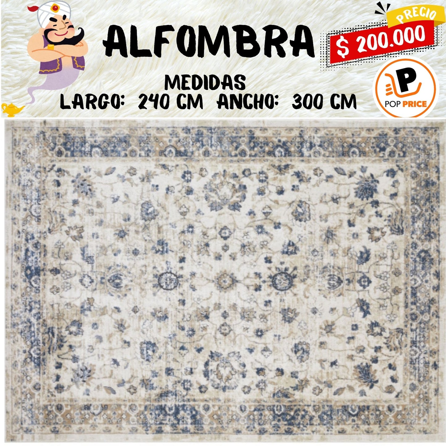 Loomaknoti Kehleigh Adrean 8 'x 10' Marfil Oriental Alfombra de Interior