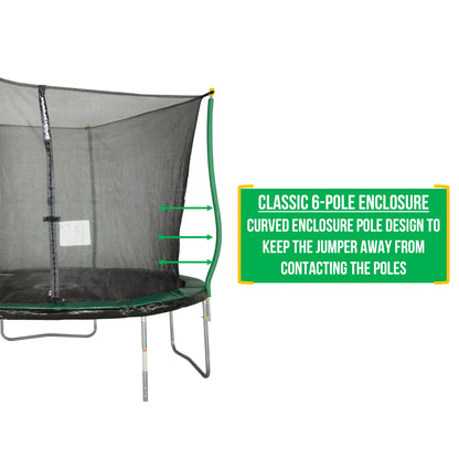 Trampolín, Zona con Luz Flash, Recinto de Seguridad Clásico, Verde/negro