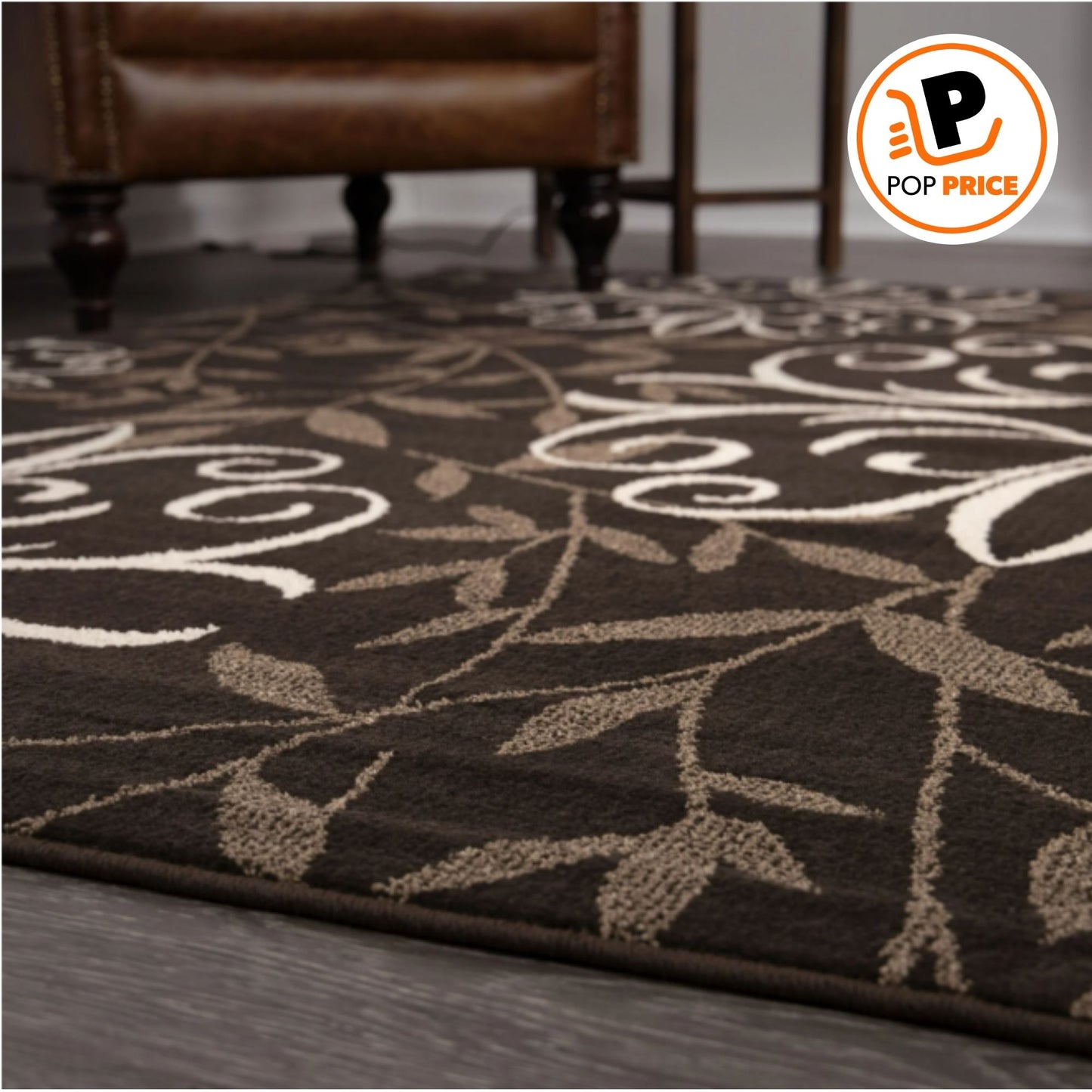 Better Homes & Gardens Alfombra de Hierro con Fleur, Marrón, 9' x 13'