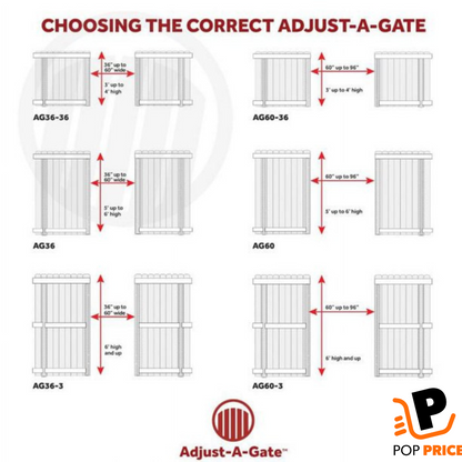 Kit Adjust-A-Gate de 3 rieles