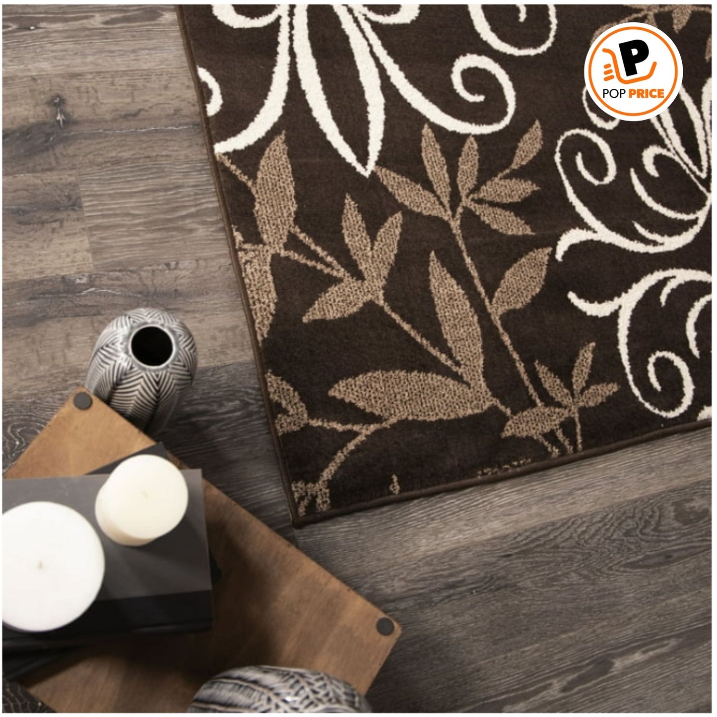 Better Homes & Gardens Alfombra de Hierro con Fleur, Marrón, 9' x 13'