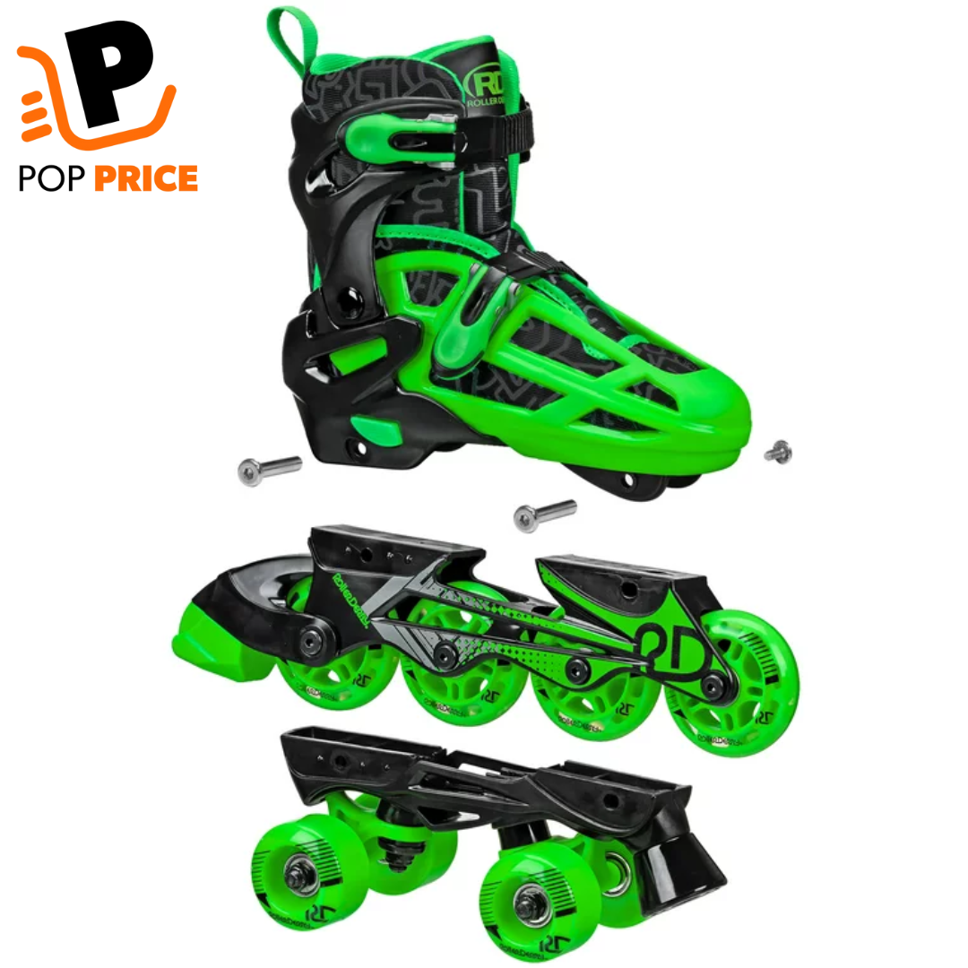 PATINES ROLLER DERBY 2 EN 1, TALLA MEDIA 3 A 6  (34 A 38)