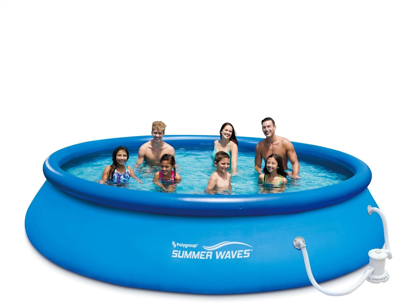 Piscina Familiar Summer Waves - Aro Inflable Rápido (4.57mx 91cm)