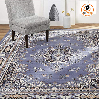Home Dynamix Premium Sakarya Alfombra Tradicional con Medallón, Azul Campestre/marrón, 7'8"x10'7"