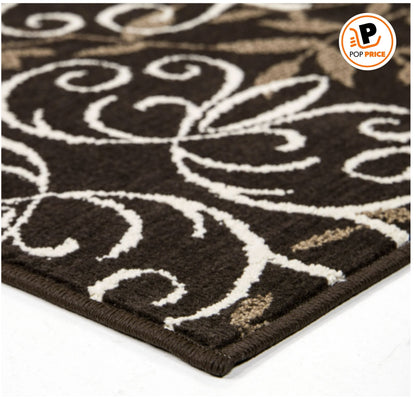 Better Homes & Gardens Alfombra de Hierro con Fleur, Marrón, 9' x 13'