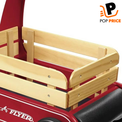 Carro andador clásico, andador con empuje de madera, rojo