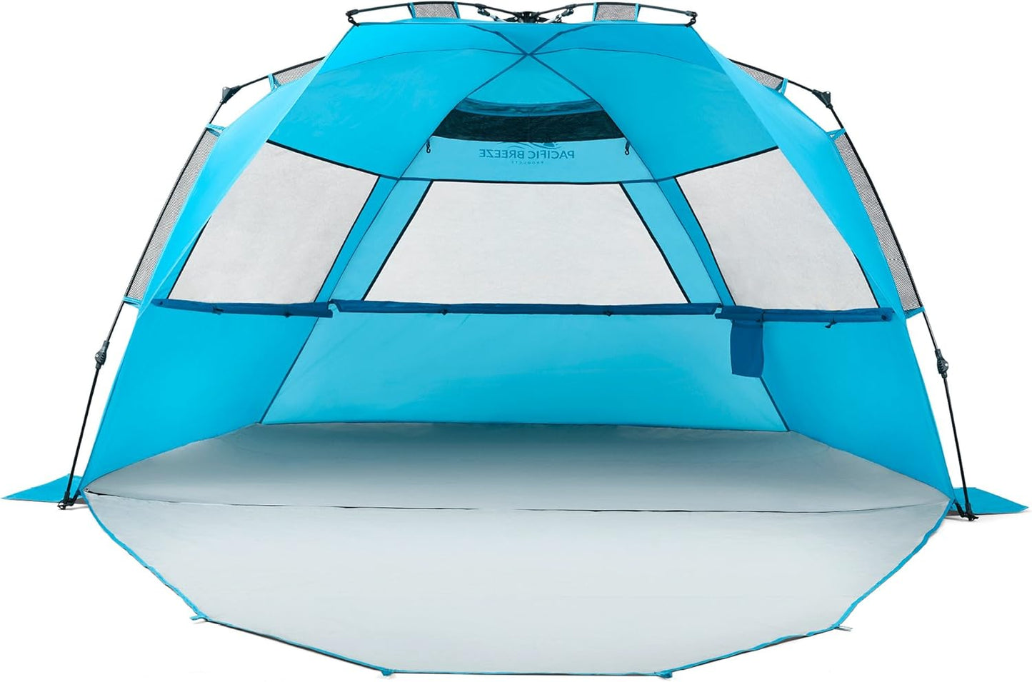 Carpa de Playa Pacific Breeze Deluxe XL: Montaje Rápido Pop-Up y Protección UPF 50+ (Azul)