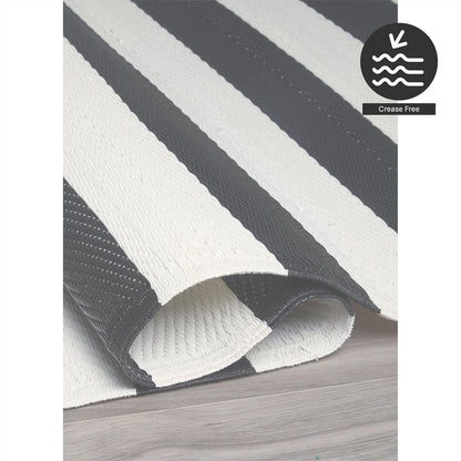 Alfombra para exteriores, impermeable, resistente a la decoloración, reversible, plástico reciclado de alta calidad, a rayas, para patio, terraza, solarium, casa rodante, campamento, rayas medidas  1,52 x 2.13 cm