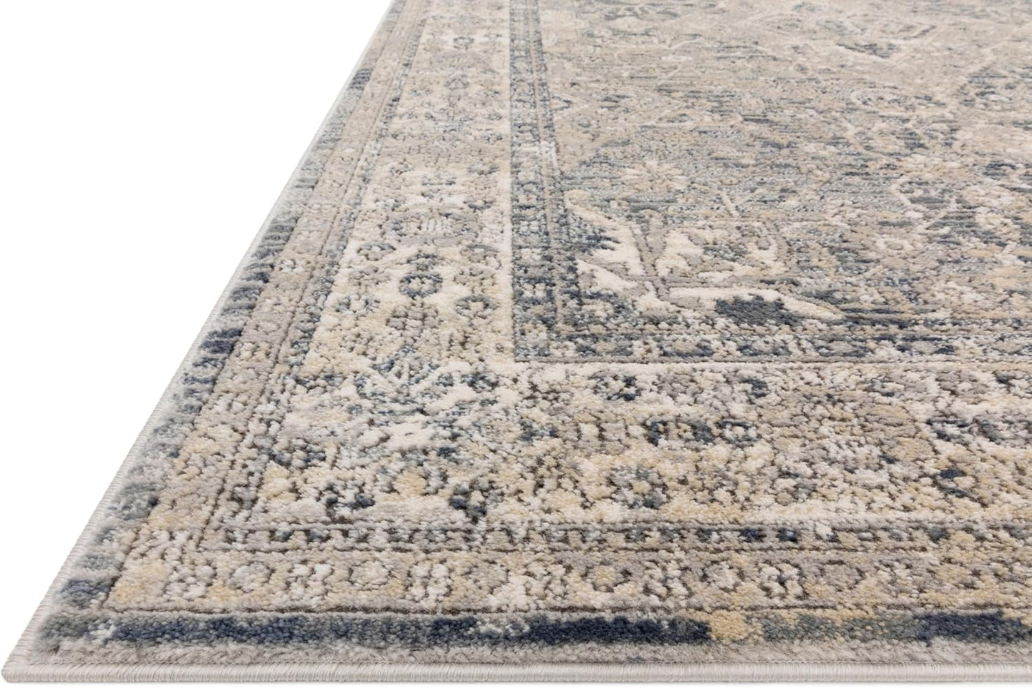Loloi II Teagan - Tapete de área, 41.72 x 41.72 cm (1 pies - 6 pulgadas x 1 pies - 6 pulgadas) muestra Swatch, Denim/Mist.