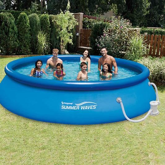 Piscina Familiar Summer Waves - Aro Inflable Rápido (4.57mx 91cm)