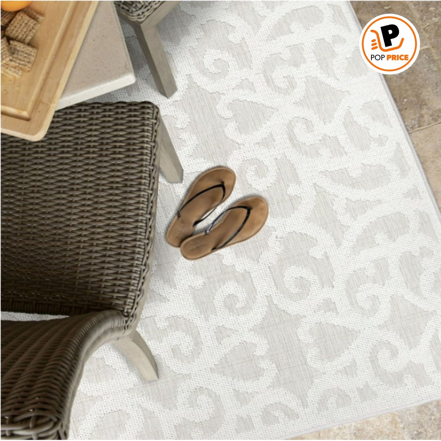 My Texas House Alfombra Reversible Natural para Interiores y Exteriores Arlington de 9' X 13'