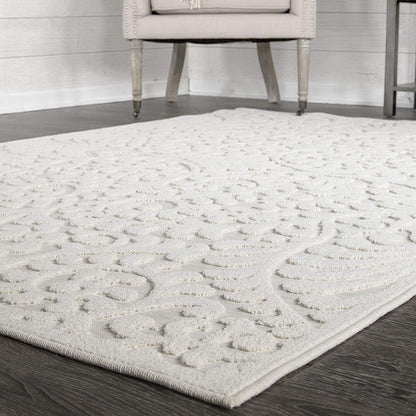 Orian Rugs 435795 Alfombra para interior/exterior con diseño de red azul, 3 pies 11 pulgadas x 5 pies 5 pulgadas, natural medidas 155x214 cm