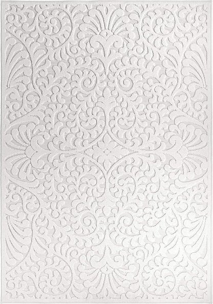 Orian Rugs 435795 Alfombra para interior/exterior con diseño de red azul, 3 pies 11 pulgadas x 5 pies 5 pulgadas, natural medidas 155x214 cm