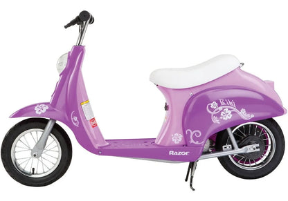 Motocicleta Eléctrica Razor Pocket Mod (24V) - Vintage Morada - Max 24 km/h