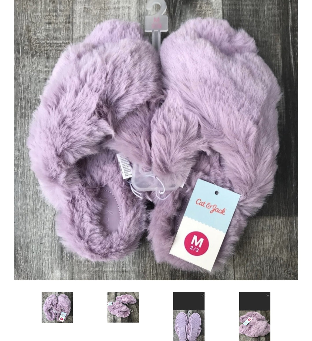 Pantuflas de mujer color rosado, blanco, morado y negro