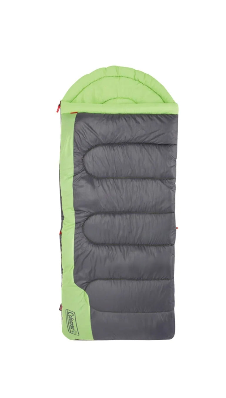 Saco de Dormir Coleman Contour Raymer: Confort a 4°C y Diseño Resistente (Verde/Gris)
