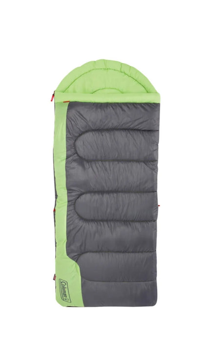 Saco de Dormir Coleman Contour Raymer: Confort a 4°C y Diseño Resistente (Verde/Gris)