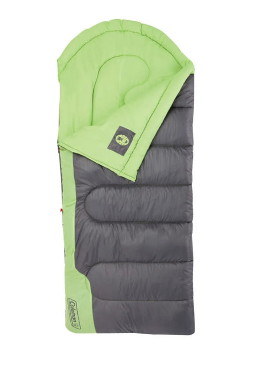 Saco de Dormir Coleman Contour Raymer: Confort a 4°C y Diseño Resistente (Verde/Gris)