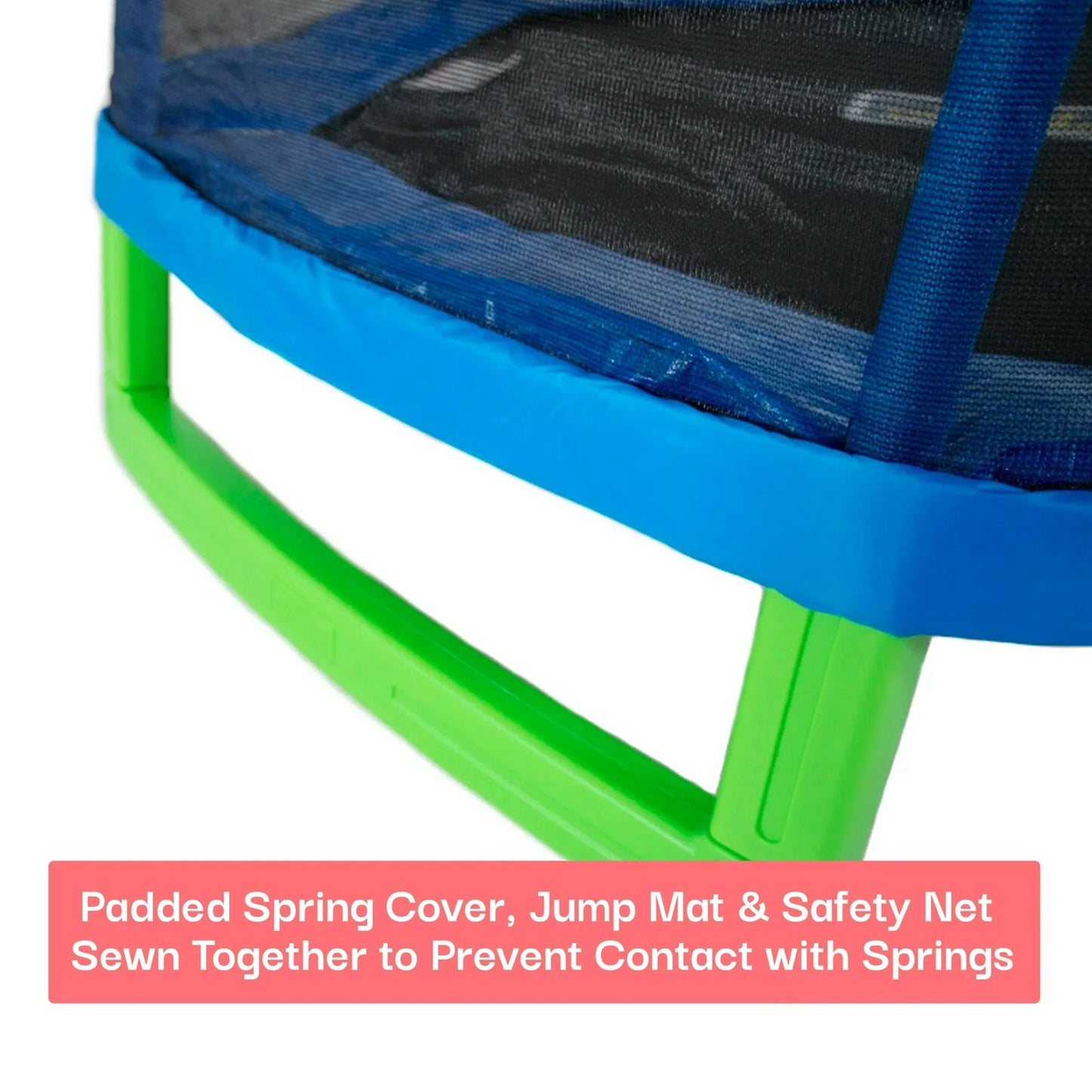 Trampoline para Niños de 3 a 10 Años con Recinto de Seguridad Azul y Verde