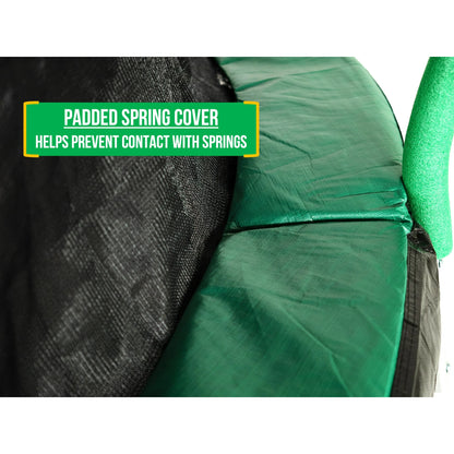 Trampolín, Zona con Luz Flash, Recinto de Seguridad Clásico, Verde/negro