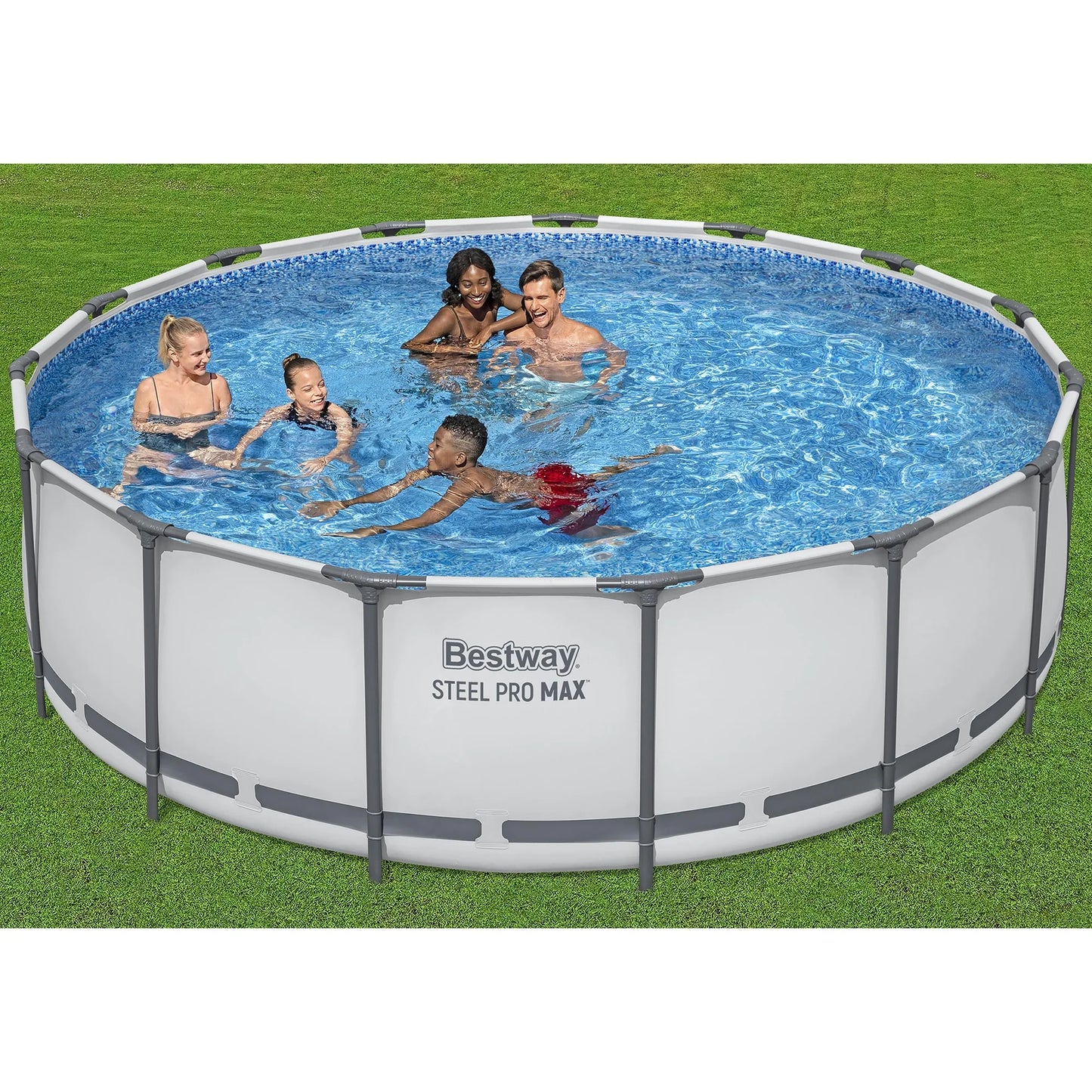 Juego de Piscina Elevada Steel Pro MAX de 15' X 48" - 4231 Galones, Piscina Familiar Al Aire Libre, Resistente a la Corrosión y a Perforaciones, Incluye Filtro, Bomba, Escalera y Cubierta