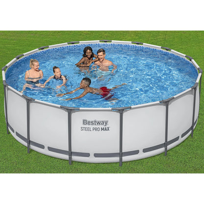 Juego de Piscina Elevada Steel Pro MAX de 15' X 48" - 4231 Galones, Piscina Familiar Al Aire Libre, Resistente a la Corrosión y a Perforaciones, Incluye Filtro, Bomba, Escalera y Cubierta