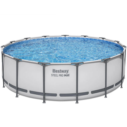Juego de Piscina Elevada Steel Pro MAX de 15' X 48" - 4231 Galones, Piscina Familiar Al Aire Libre, Resistente a la Corrosión y a Perforaciones, Incluye Filtro, Bomba, Escalera y Cubierta