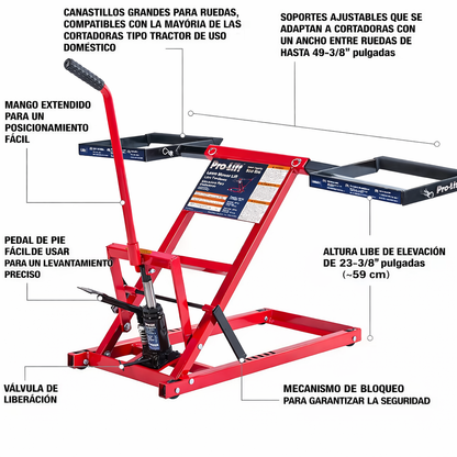Elevador Hidráulico Pro-Lift® para Cortacésped / Tractor – 158 kg (350 lb)