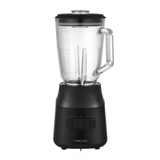 Licuadora Recco RL-600V: 600W, 3 Velocidades y Jarro de Vidrio de 1.5 Lt
