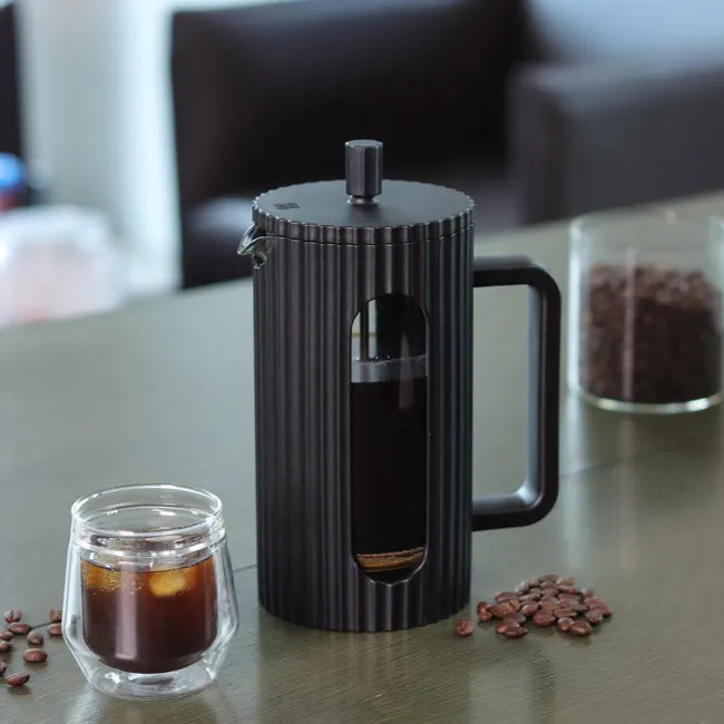 Cafetera Prensa Francesa (Émbolo): Vidrio, 1000 ml y Diseño Ejecutivo (Negro)