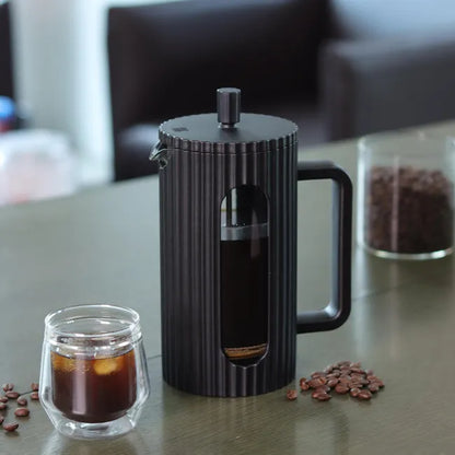 Cafetera Prensa Francesa (Émbolo): Vidrio, 1000 ml y Diseño Ejecutivo (Negro)