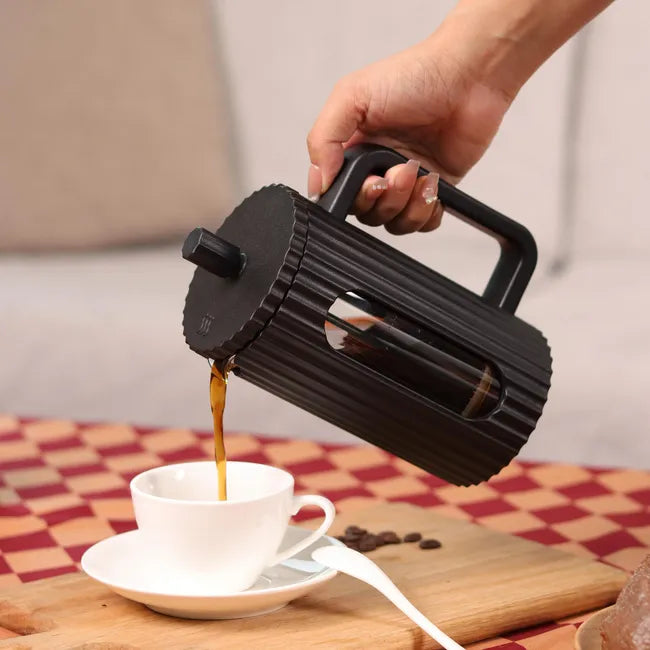 Cafetera Prensa Francesa (Émbolo): Vidrio, 1000 ml y Diseño Ejecutivo (Negro)